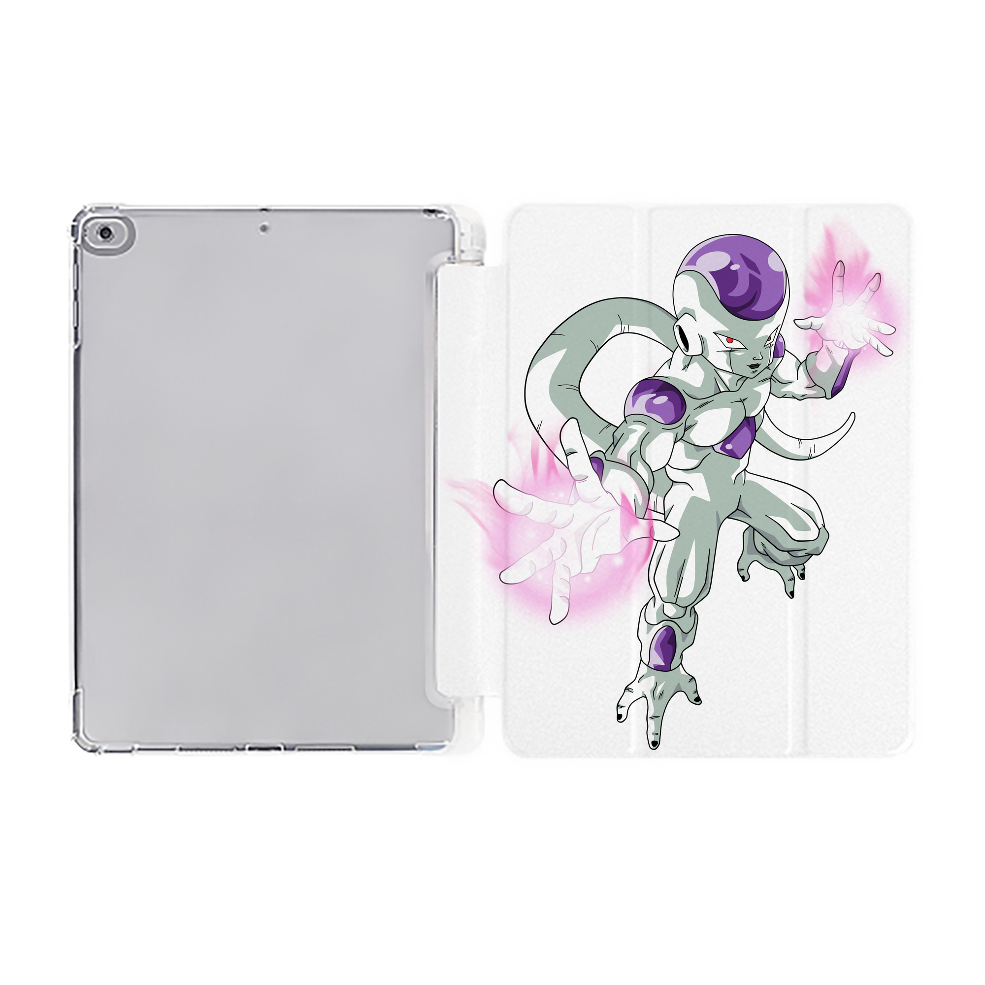 （画像用） ドラゴンボール フリーザ DRAGON BALL Frieza IPad ケース ペン収納付き 三つ折りスタンド PUレザー×シリコン 対応機種9.5/10.5/10.9インチ